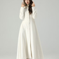 Hooded wool coat, Wedding Wool coat 4519