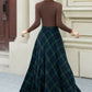 A line maxi plaid winter wool skirt 5451