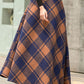 Women Winter long Plaid Wool skirt 2835