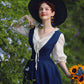 Blue Summer Linen Pinafore Apron Dress 5213