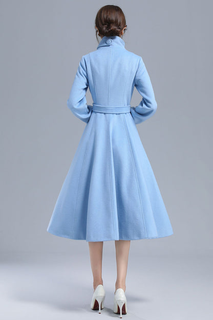 High Neck Warm Winter Wool Coat 3211