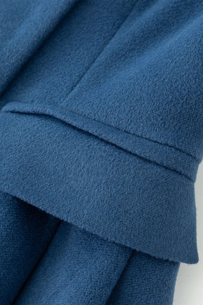 Vintage inspired blue midi winter wool coat 4667