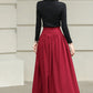 Handmade Women's High-Waisted Wool Maxi Skirt 6420