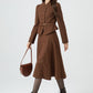 A line brown winter wool skirt 5316