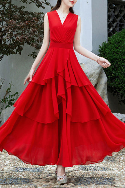 Irregular Swing summer womens chiffon dress HY0026