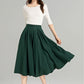 Button down high waist linen skirt 4963