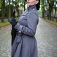 Grey Long Winter Wool Coat Women 2408