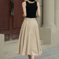 Swing midi summer linen skirt women 5238