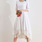 Little white dress with high low hem 2517