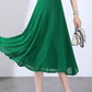 A line midi swing chiffon skirt women 6129