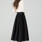 High waisted winter swing wool skirt women 4556