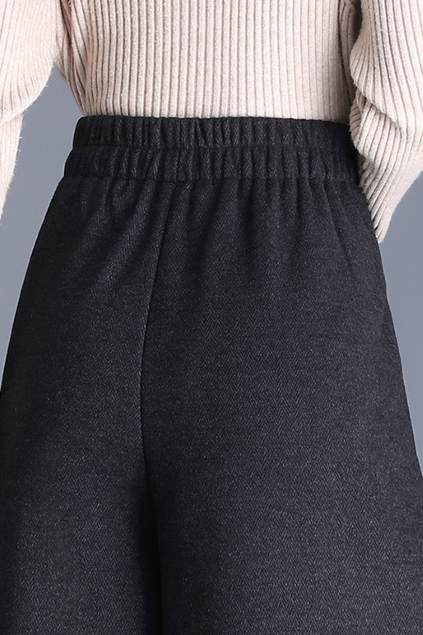 Wide leg wool pants with pockets 6229