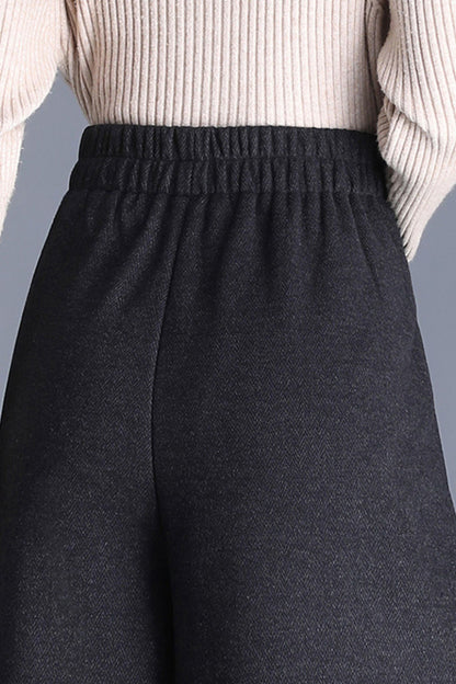 Wide leg wool pants with pockets 6229