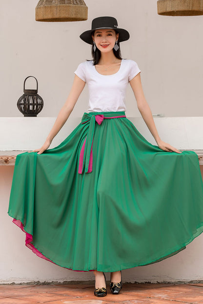 Swing womens summer maxi chiffon skirt 2752