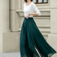 Maxi dark green summer chiffon skirt women 5220