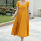 Yellow midi dresses for women 5981