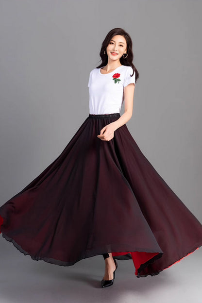 Swing maxi summer beach chiffon skirt 5196