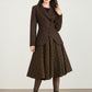 Brown short winter wool coat women 5566