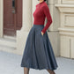 Swing Midi Wool Skirt Women 5458