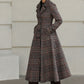 Plaid Vintage inspired Long wool coat 6529