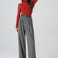 Wide leg winter long wool pants women 5320