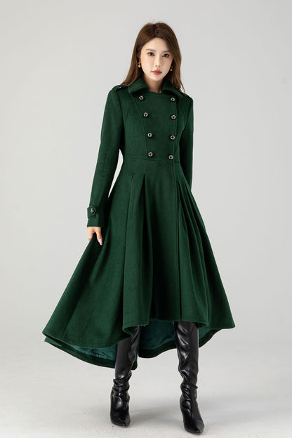 Vintage inspired long wool coat 4604
