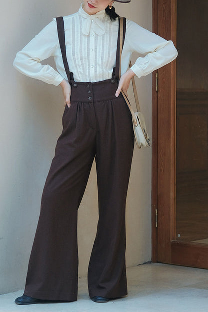 Wide leg pants with pockets women 6228