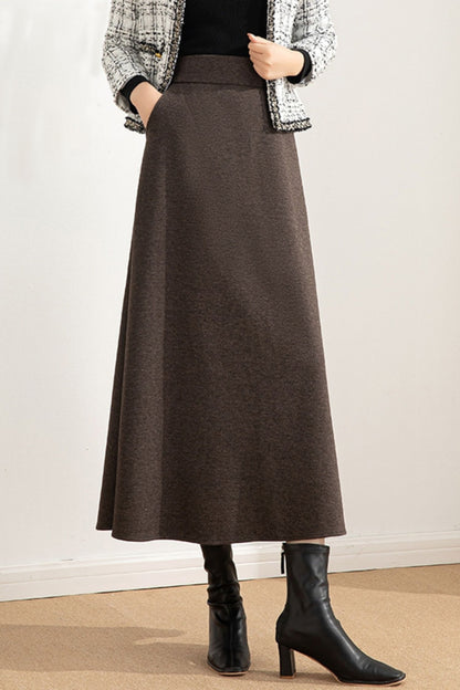 A line winter wool skirt women 6210