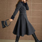 Block color winter wool coat women 5366