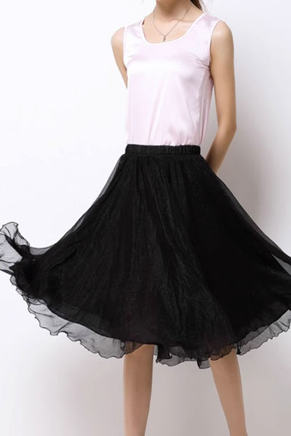 Summer swing short chiffon skirt 4468