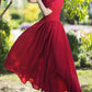 red prom bridemaid dress fit and flare dress 4325