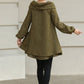 Handmade Wool Blend Tunic Coat – Vintage-Inspired Oversized Collar for Fall/Winter | Xiaolizi 6513