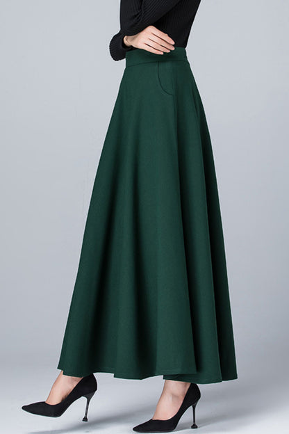 High waist long autumn skirt women 6197