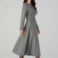 A-Line winter gray wool dress 4548