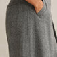 Gray wide leg midi wool pants women 5187