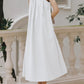 A line loose fitting white summer chiffon dress L0601