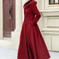 Long swing red winter wool coat women 5346