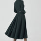 Dark Green Winter Long Wool Dress 4522