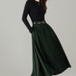 Vintage Handmade Wool Maxi Skirt – A-Line Winter Elegance | Xiaolizi 6497