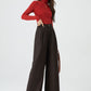 Wide leg long winter wool pants women 5318