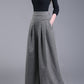 Wide leg wool pants with pockets 6227