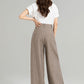 Wide leg long linen pants for women 4964