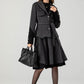 Gray military short wool coat 4605