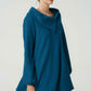 Blue loose fitting wool tunic dress 5208