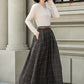 A line plaid midi winter wool skirt 5315