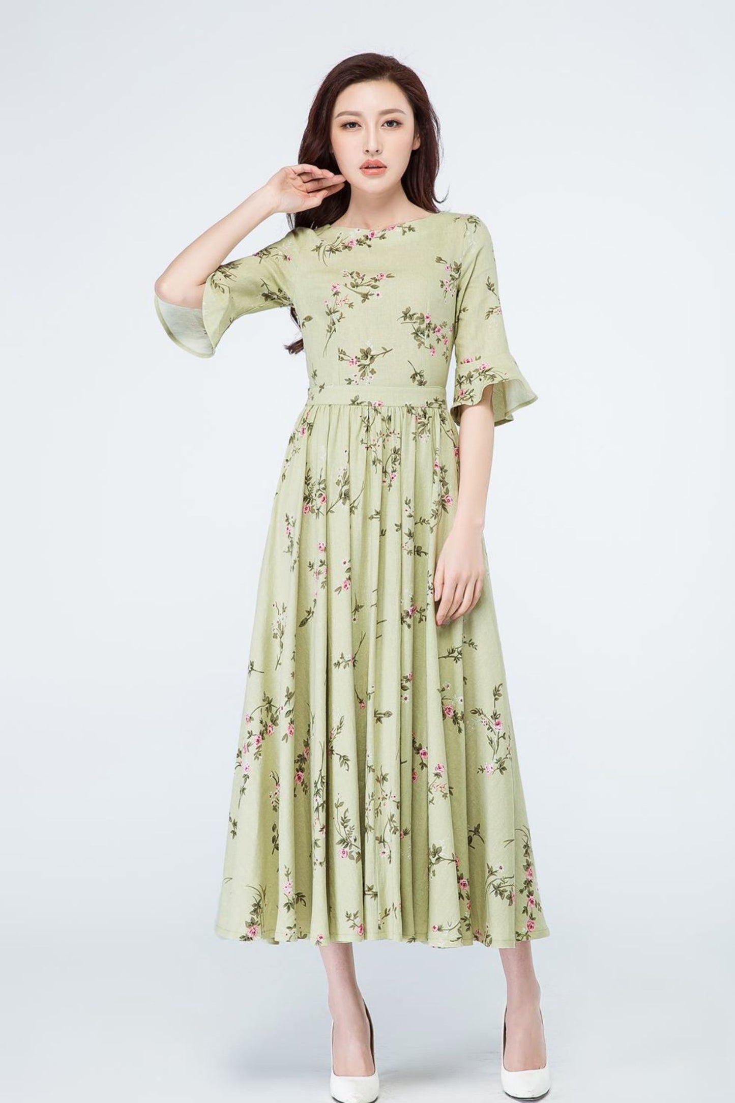 Summer Floral Swing Maxi Bridesmaid Dress 1710