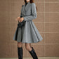 Fit and flare gray womens wool coat 5365