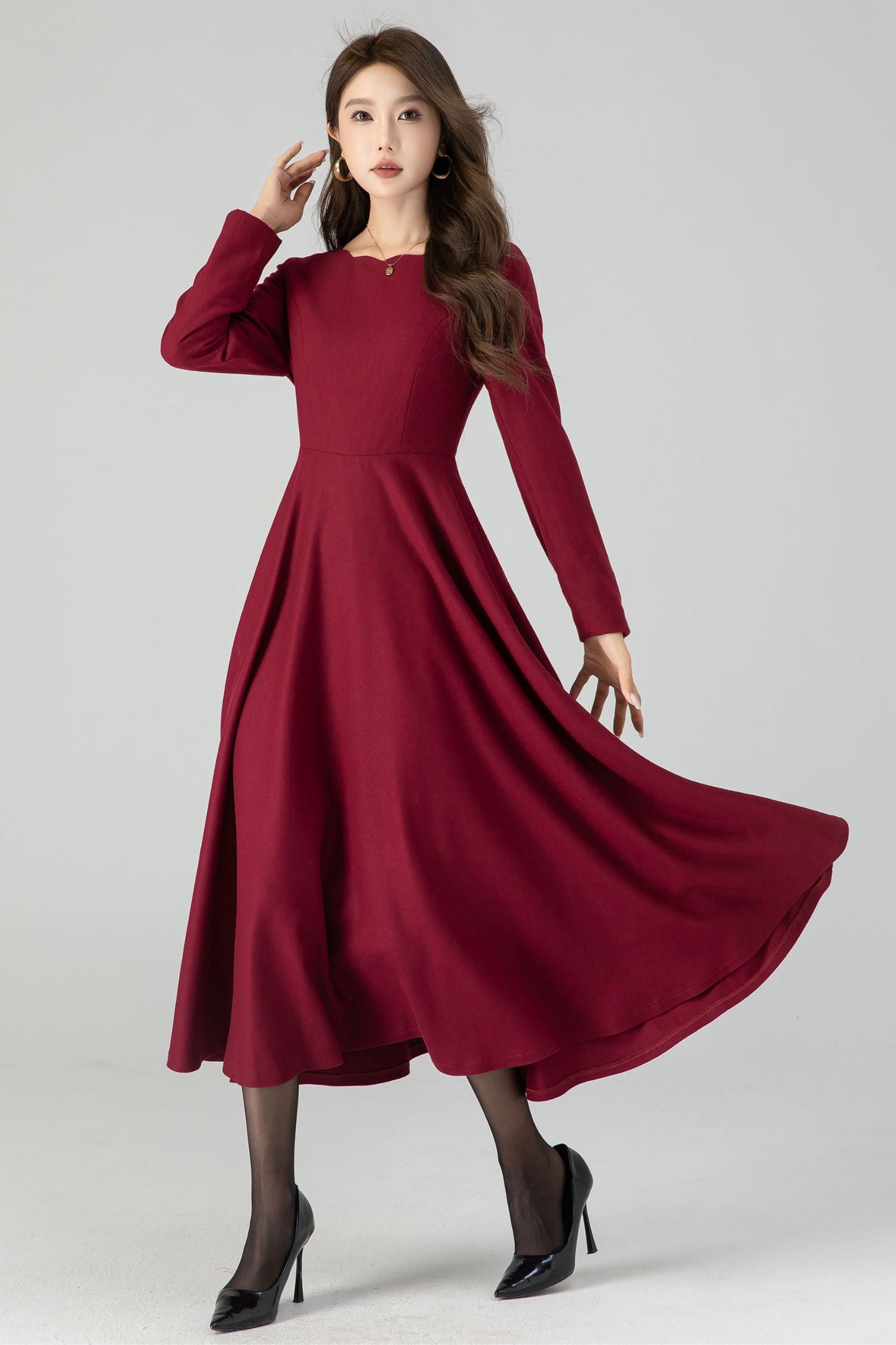 Vintage Womans Winter Wool Dress 4546 – Xiaolizi