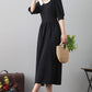 Vintage inspired cotton linen dress 2559