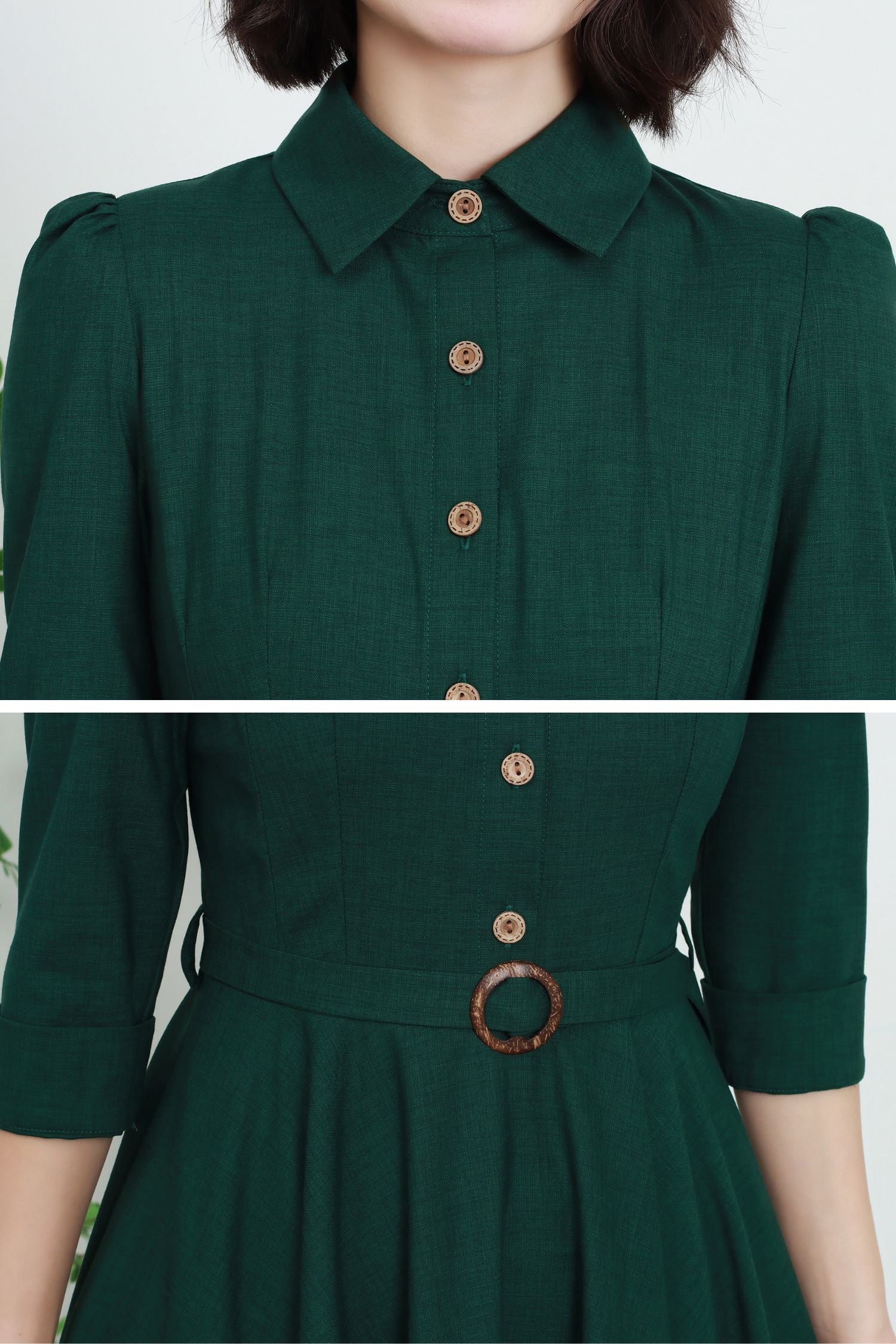 Vintage-Inspired A-Line dress with Button up 5735 Xiaolizi Vintage-Inspired A-Line dress with Button up 5735 Xiaolizi